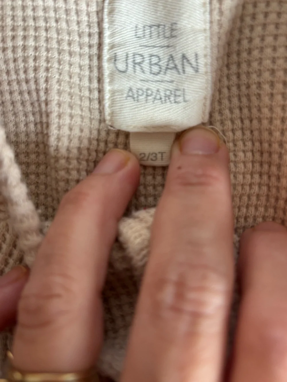 Toddler Cream Little Urban Apparel Waffle Knit Romper